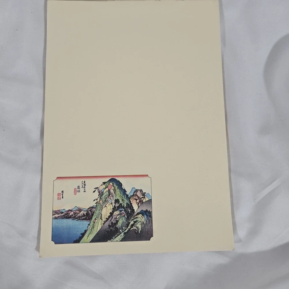 Vintage Hiroshige's Pictures Japanese Stationery Set 18 Sheets 7 Envelopes